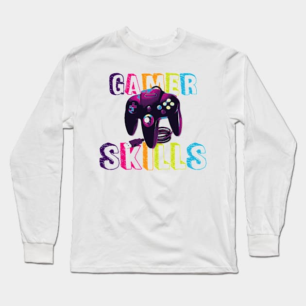 GAMERS SKILLS Long Sleeve T-Shirt by ANIMEPEDIA